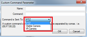 configuration des commandes PTZ pelco