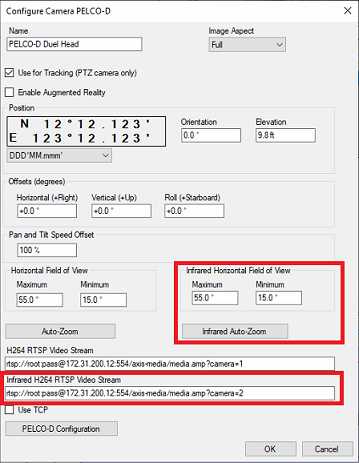 Configuration du double objectif Pelco
