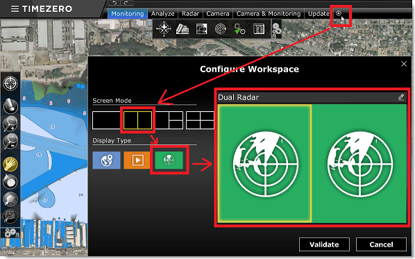 Choisir l'espace de travail Dual Radar