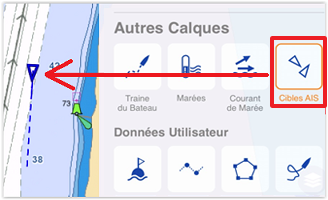 Bouton Calque sélection des cibles AIS
