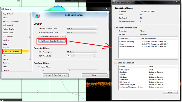 Diagnostique sondeur multifaisceaux